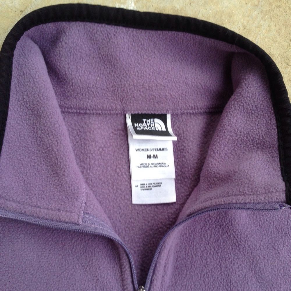 The North Face lightweight fleece 1/4 zip purple M - Picture 3 of 6
